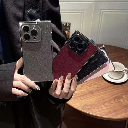 Electroplating Glitter Square Phone Case Suitable for iPhone Series