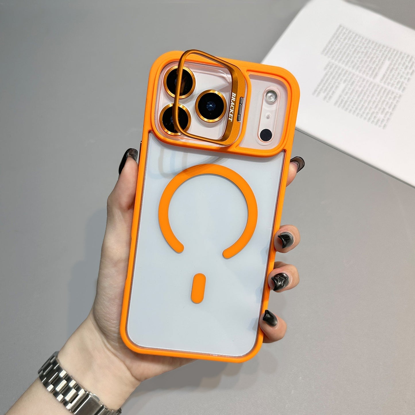 Luxury Magnetic MagSafe Shockproof Case for iPhone 17 Air Pro Max with Lens Bracket