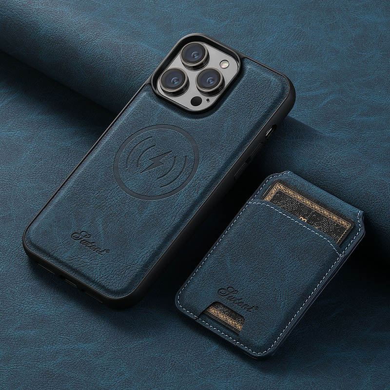 ChubbyArmor LuxeFlip - 2-in-1 Magnetic Leather Case with Detachable Wallet - Magsafe Compatible Flip Stand