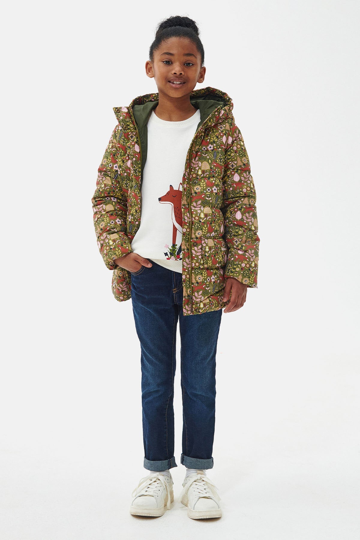 Mädchen Steppjacke mit Bracken-Print