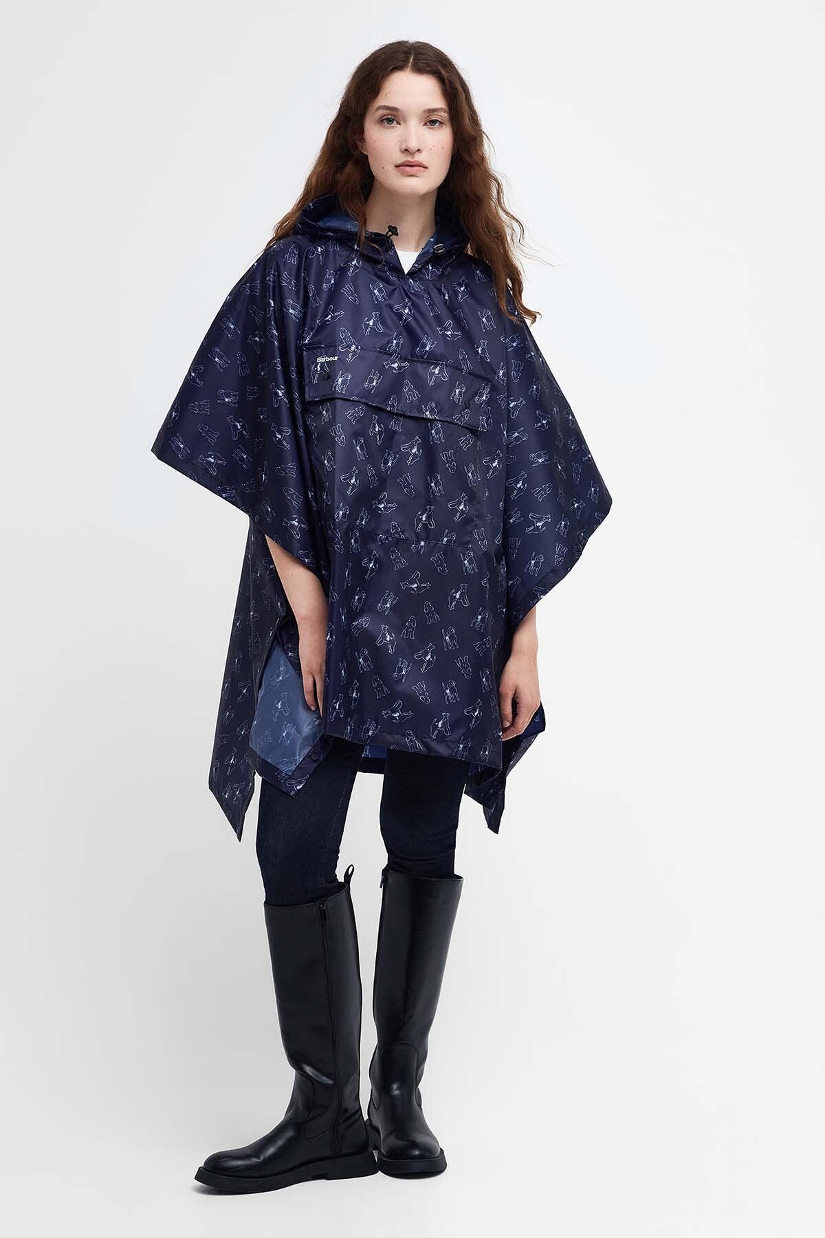 Duschfester Poncho mit Hunde-Print