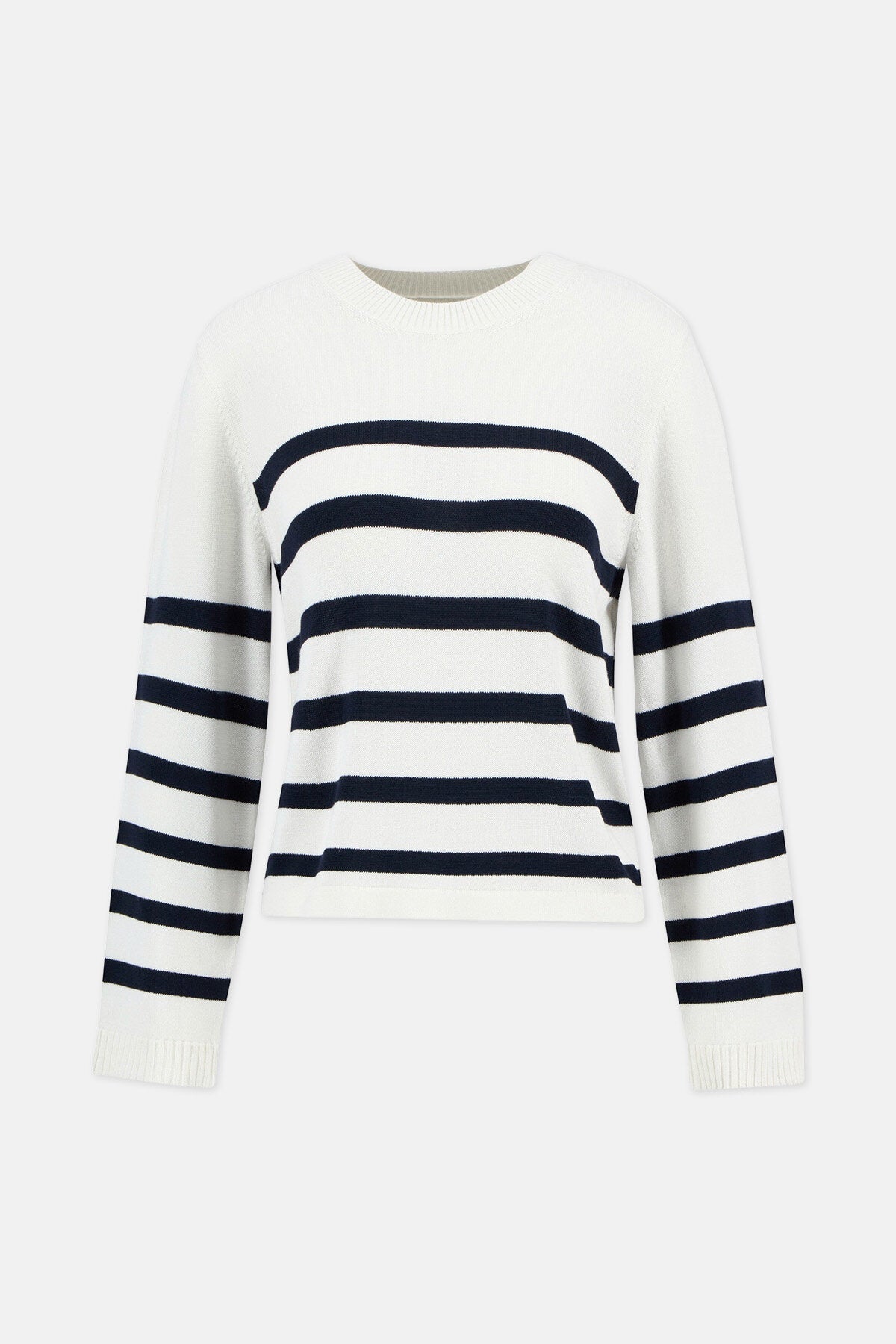 Fern Gestreifter Rundhals-Pullover