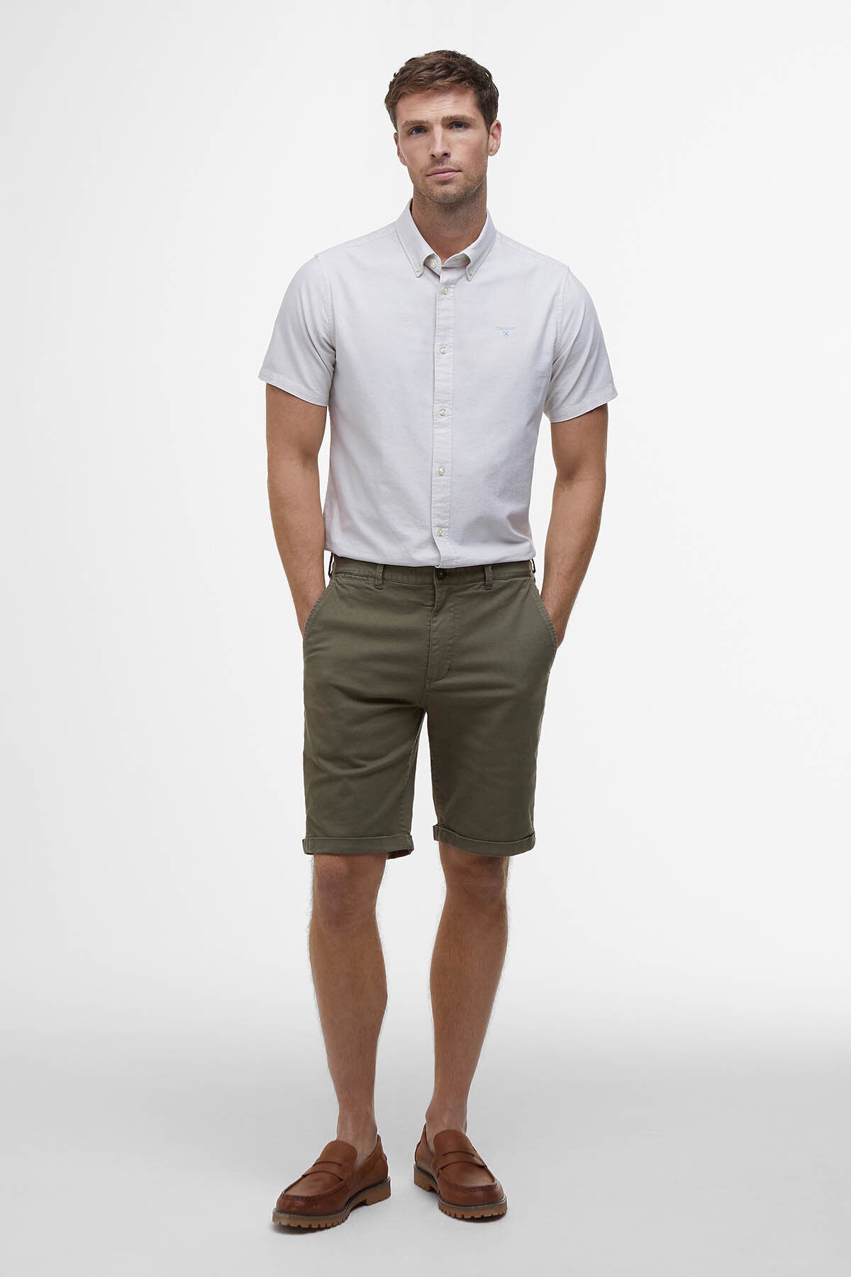 Gewaschene Twill-Chino-Shorts