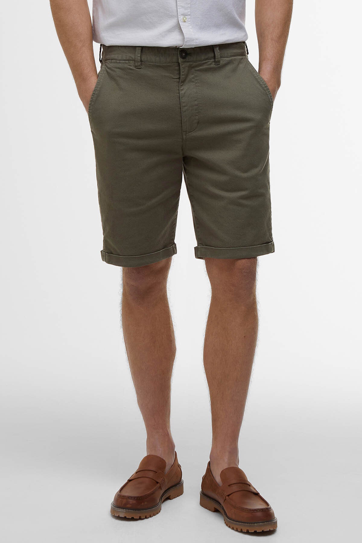 Gewaschene Twill-Chino-Shorts