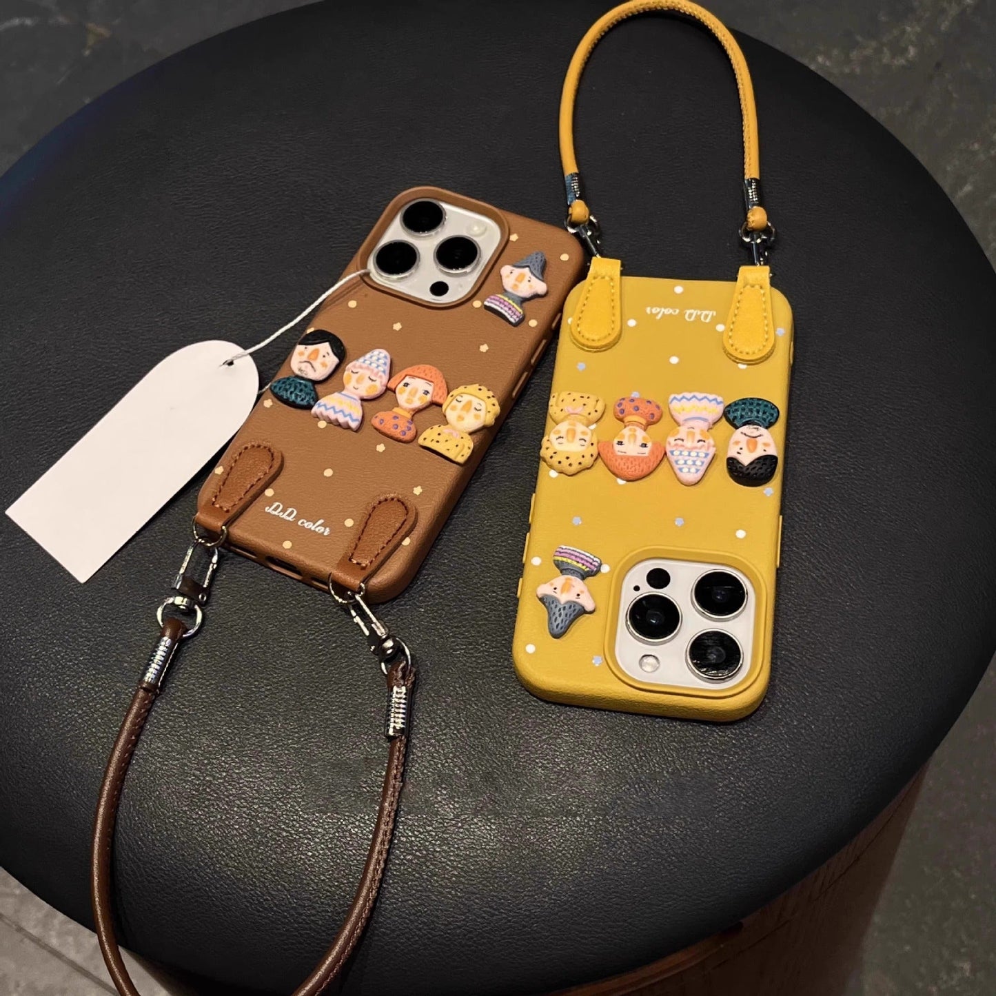 Dopamine Doll Leder Tragbare Handyhülle für iPhone