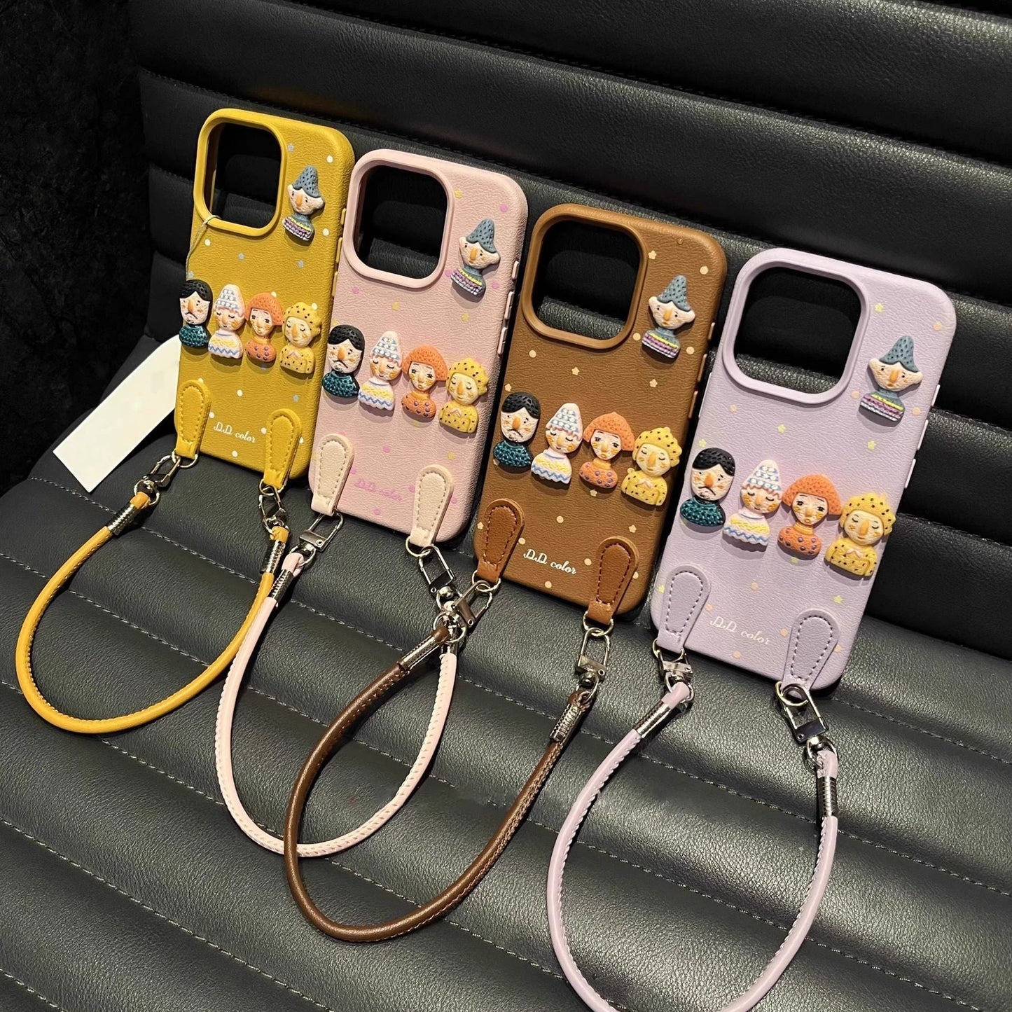 Dopamine Doll Leder Tragbare Handyhülle für iPhone