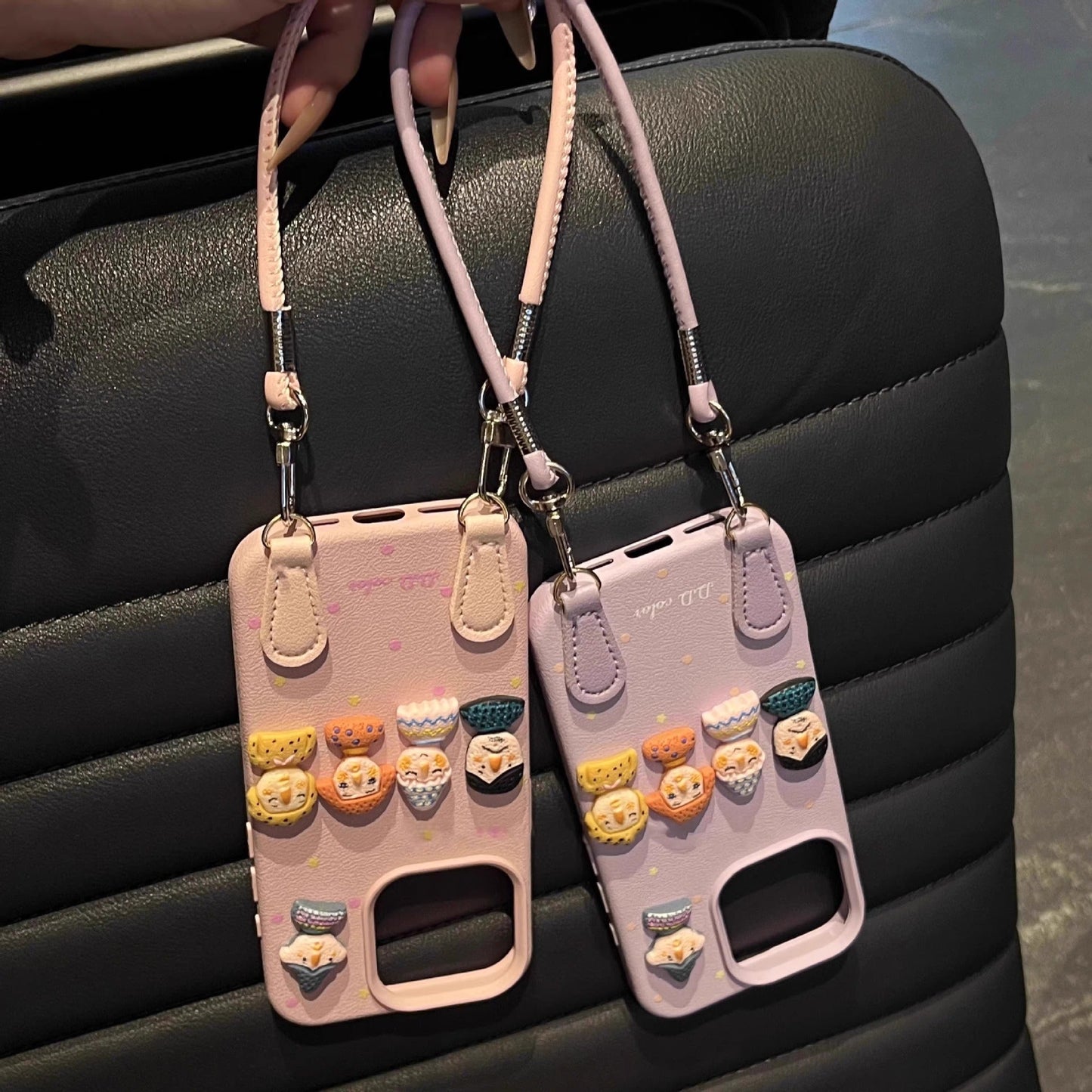 Dopamine Doll Leder Tragbare Handyhülle für iPhone