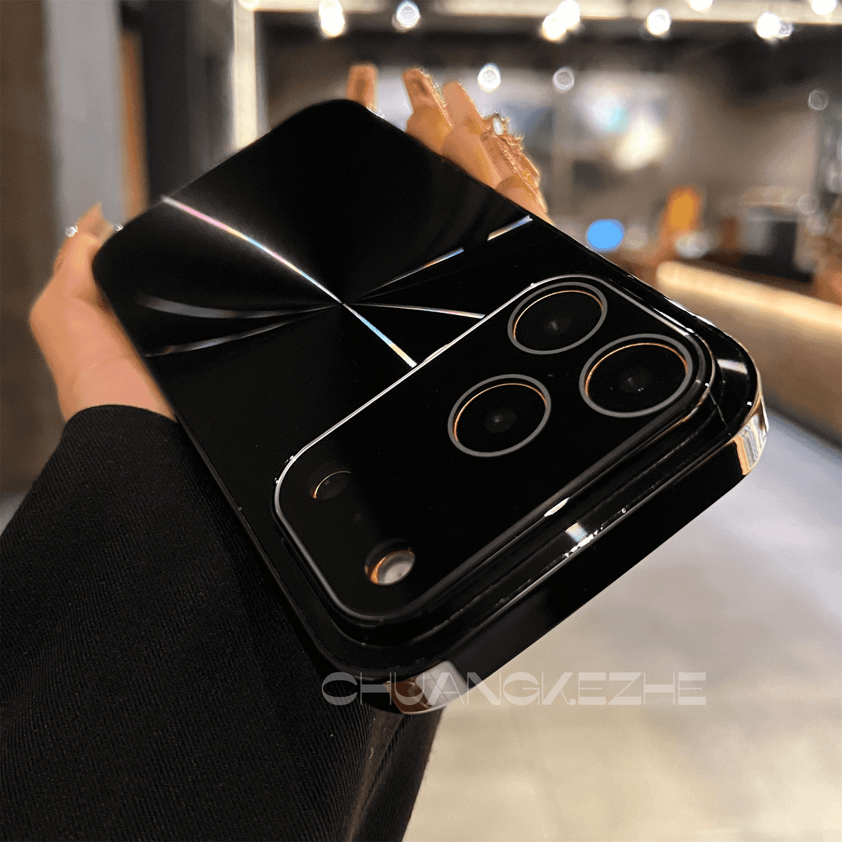 Galvanisierte Laser-Quadrat-Handyhülle passend für die iPhone-Serie